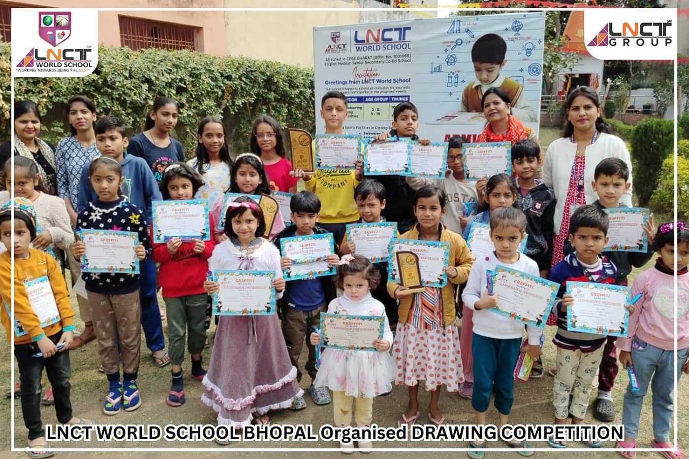 LNCT WORLD SCHOOL  organised DRAWING COMPETITION  in residential campus  INDUS PARK ,THE HOMES
